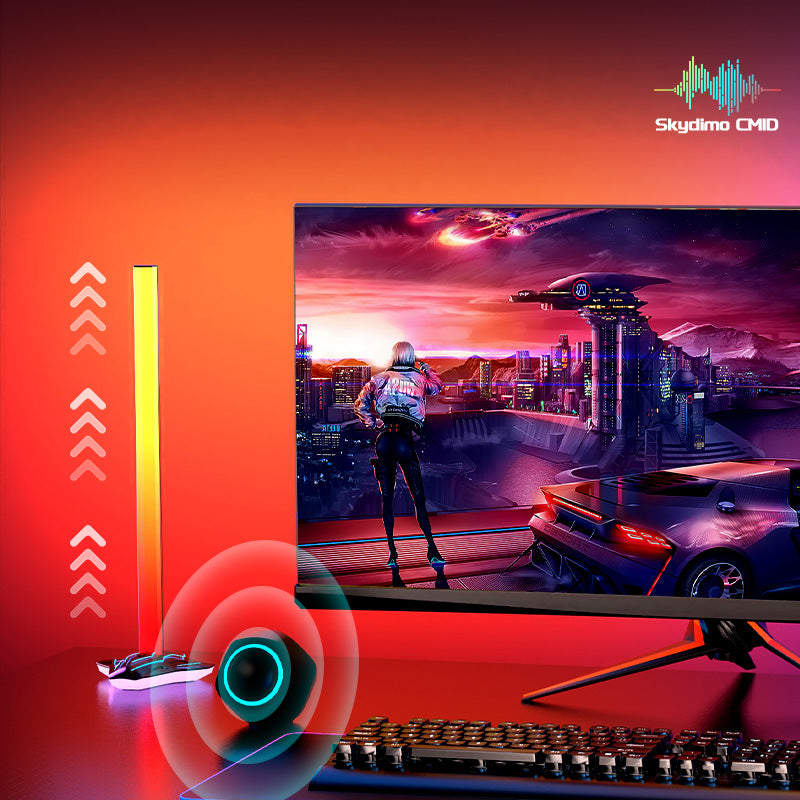 Skydimo F204 Screen-Sync RGB Desktop Light Pillars, Audio-Reactive Ambient Lighting for PC Gaming Setups