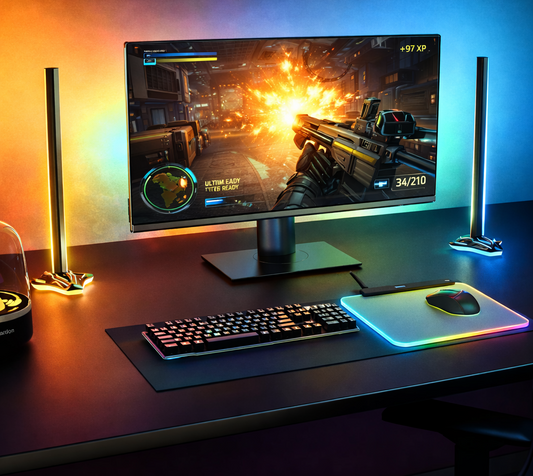 Skydimo F204 Screen-Sync RGB Desktop Light Pillars, Audio-Reactive Ambient Lighting for PC Gaming Setups