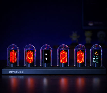H401 Retro IPS Nixie Tube RGB Clock, Desktop Ambient Light for Gaming PC Room and Desk Setup