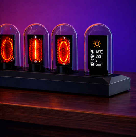 H401 Retro IPS Nixie Tube RGB Clock, Desktop Ambient Light for Gaming PC Room and Desk Setup